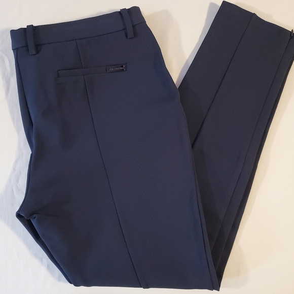 Pink Tartan Pants - Pink Tartan Navy Blue Trousers - Size 12
